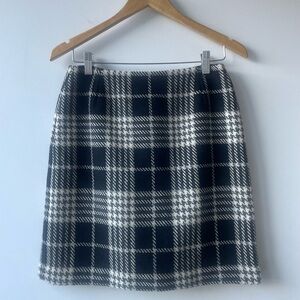 Eddie Bauer wool Black and White Checkered Mini Skirt size 6